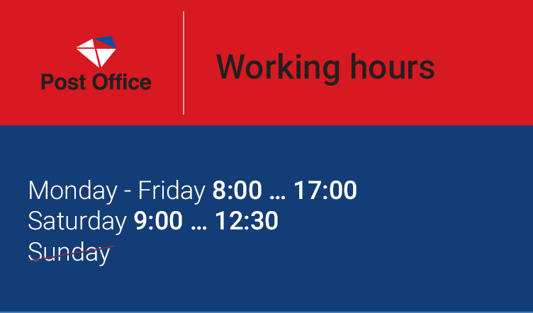 post office working hours